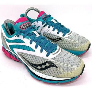 Saucony Womens Cortana 3 Running Shoes 10199-2 White Blue Pink Size 9.5